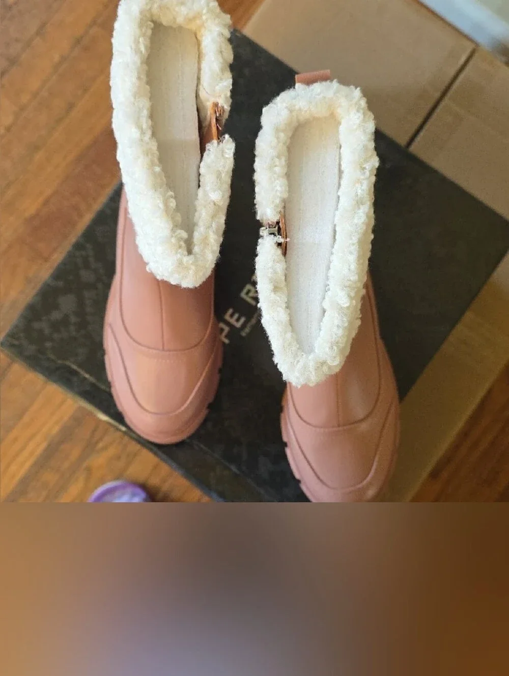 Cape Robbin Blush Pink Faux-Shearling Platform Ankle Boots